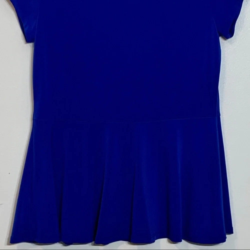EUC Dana Buchman Bright Blue‎ Peplum Blouse - Picture 6 of 7